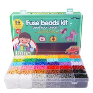 Kit Artkal Beads 36 Colores 11000 Unid + Tableros, Pinzas y Plantillas DIY Toys 5mm Mid
